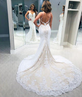 Ballbella.com supplies you Simple Backless Spaghetti Strap Column Wedding Dress with Train at reasonable price. Fast delivery worldwide. 
