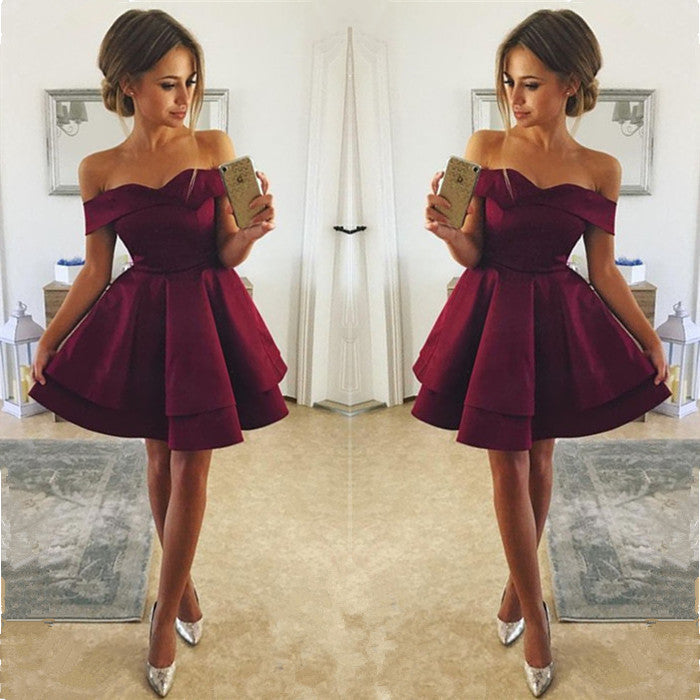 custom made this cheap short off shoulder homecoming dress,  we sell dresses On Sale all over the world. Also,  extra discount are offered to our customers. We will try our best to satisfy everyone and make the dress fit you well.
