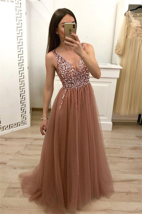 Wanna Prom Dresses, Evening Dressesin Shining Sequin,  Mermaid style,  and delicate Crystal work? Ballbella has all covered on this Simple Crystal Straps Shining Sequin Lace-Up Side slit Mermaid Sleeveless Prom Dresses yet cheap price.