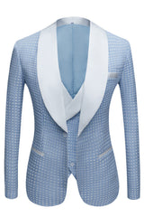 This Sky Blue Fashion Dot Wedding Groom Suits with Shawl Lapel at Ballbella comes in all sizes for prom, wedding and business. Shop an amazing selection of Shawl Lapel Single Breasted Sky Blue mens suits in cheap price.