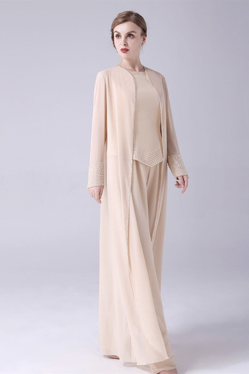 Sleeveless jewel beading vintage mother's suit-Ballbella