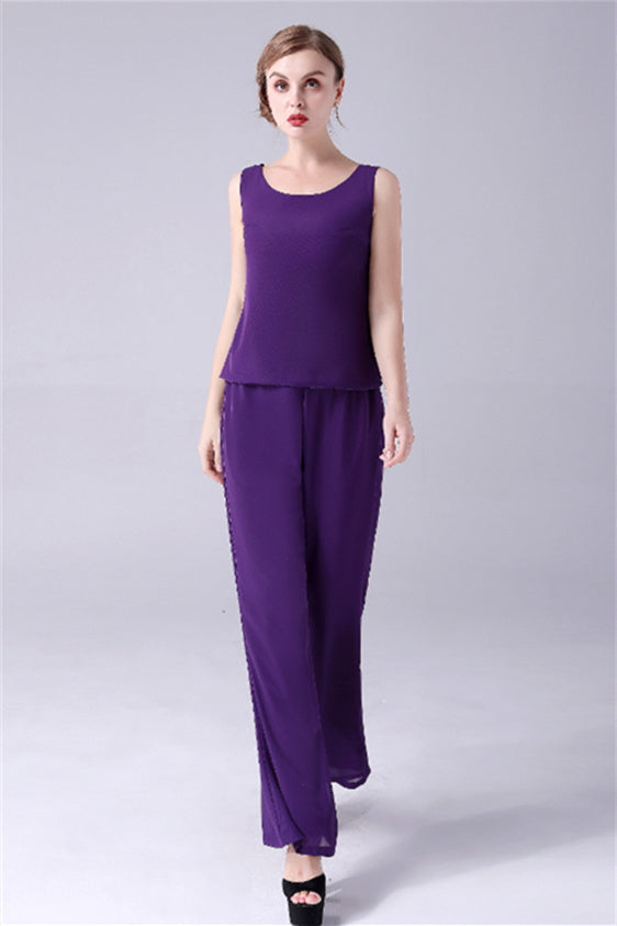 Sleeveless Jewel Strap Vintage modest mother's suit-Ballbella