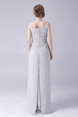 Sleeveless strap backless lace vintage mother's suit-Ballbella