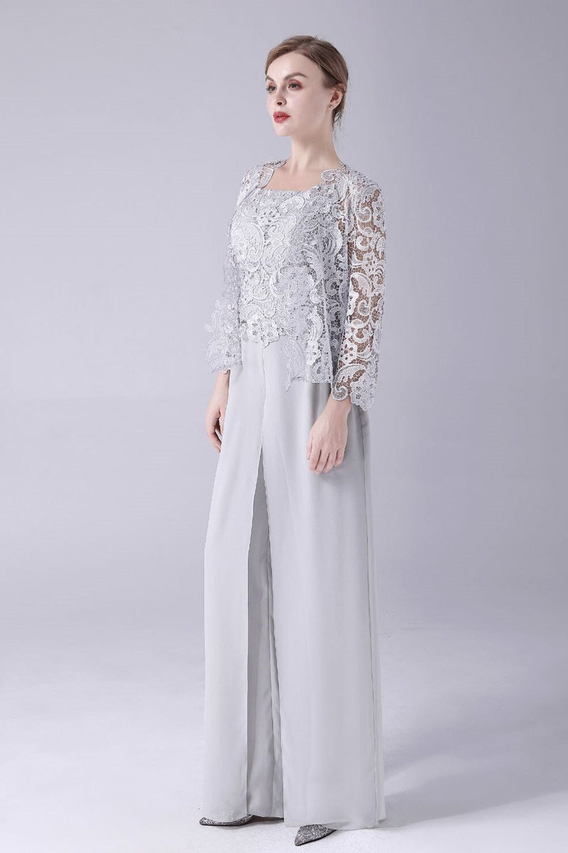 Sleeveless strap backless lace vintage mother's suit-Ballbella