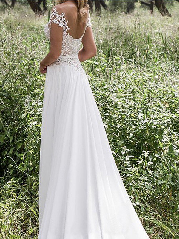 This Sleeveless V-neck Lace Wedding Dresses at ballbella.com will make your guests say wow.You will never wanna miss it.