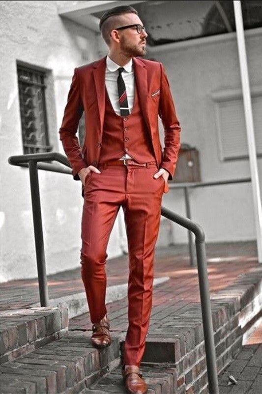 Slim Fit Three Pieces Notched Lapel Men Suits for Prom-Ballbella