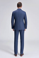This Small Checked Pattern Gentle Mens Suits, Peak Lapel Blue Suits for Men at Ballbella comes in all sizes for prom, wedding and business. Shop an amazing selection of Peaked Lapel Single Breasted Blue mens suits in discount price.
