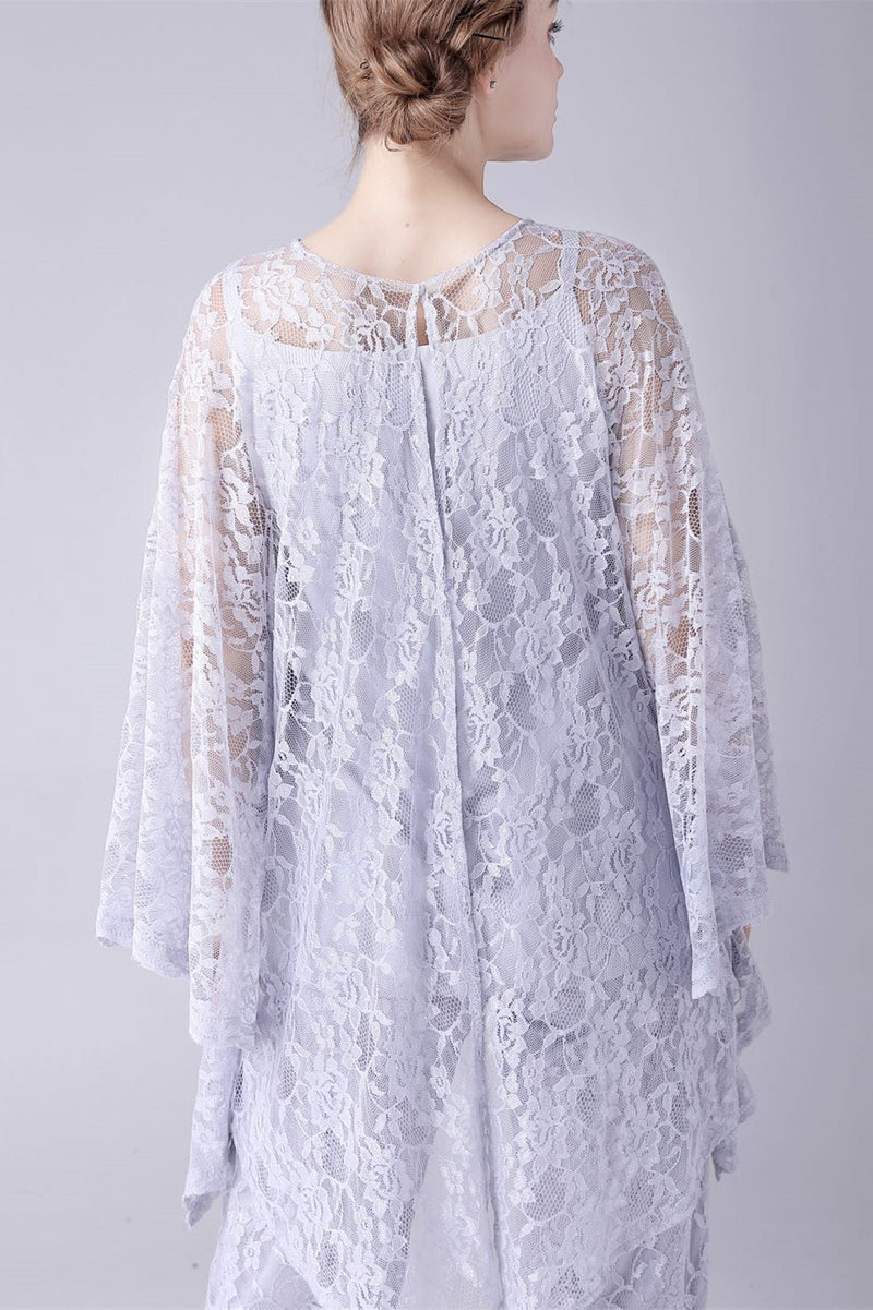Spaghetti strap sleeveless lace vintage mother's suit-Ballbella