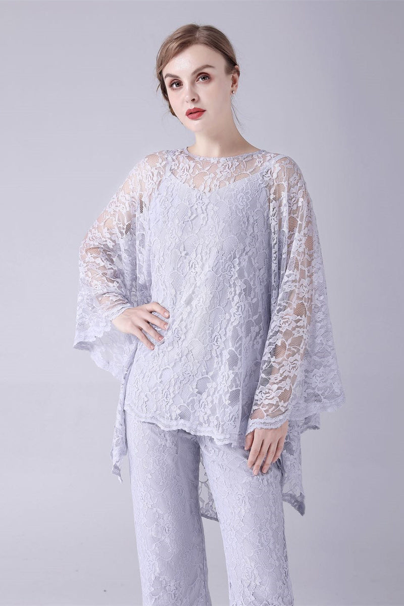 Spaghetti strap sleeveless lace vintage mother's suit-Ballbella