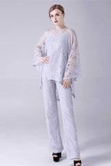 Spaghetti strap sleeveless lace vintage mother's suit-Ballbella