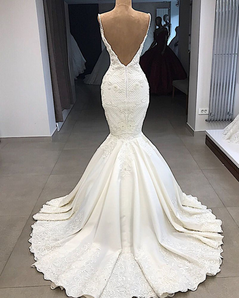 Beaded Sweetheart Lace Wedding Dress with Jacket - Xdressy