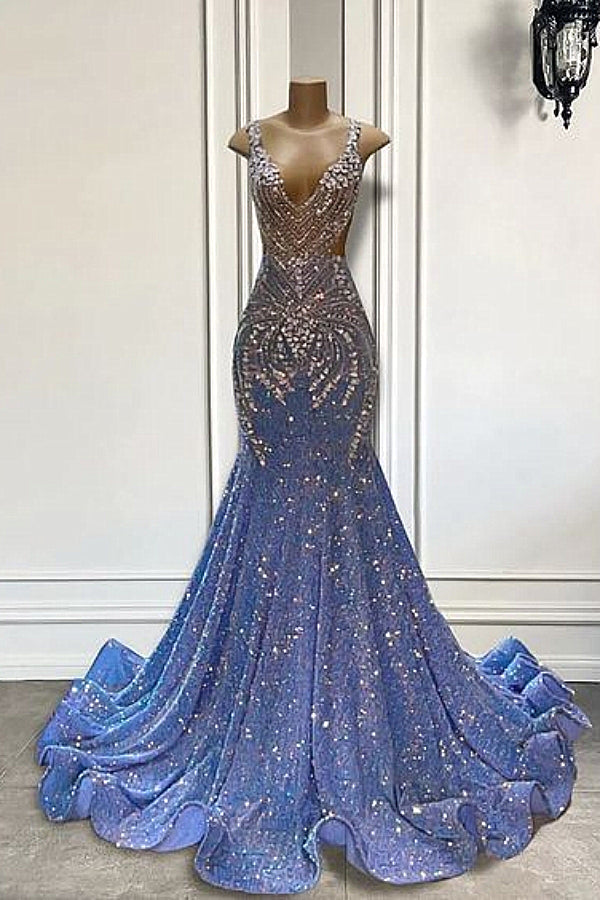 Sparkle Beaded Sequin Mermaid SIiver Beaded Prom Dresses Ballbella Sparkle Beaded Sequin Mermaid SIiver Beaded Prom Dresses Ballbella