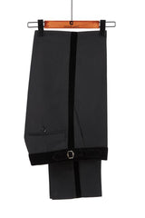 Sparkle Dark Navy Black Shawl Lapel Double Breasted Wedding Suits-Ballbella