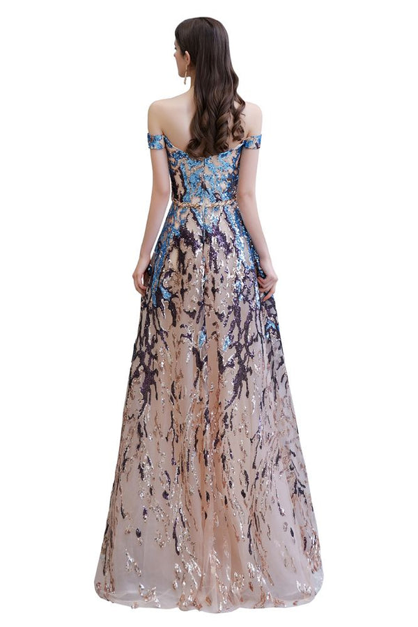 rainbow sequin prom dress Clarisse 811128 - Long Sheath Dress