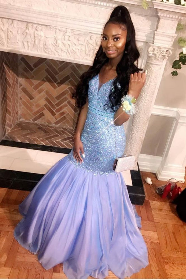 Ballbella offers Sparkling Sequins Crystal Elegant Prom Dresses Fit and Flare Chic V-neck Sleeveless Evening Gowns On Sale at an affordable price from to Mermaid skirts. Shop for gorgeous Sleeveless collections for your big day.