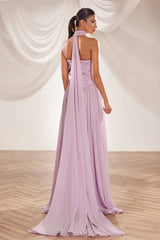 Sparkling Strapless Sleeveless Chiffon Prom Dress A-Line Beads With Pleats Zipper-Ballbella