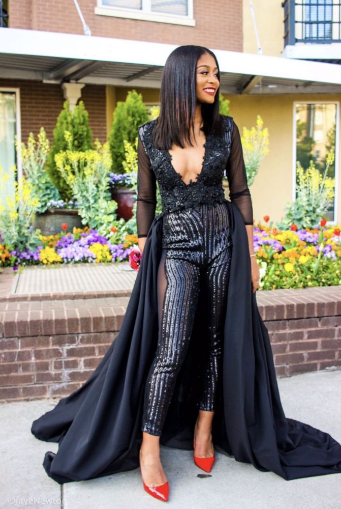 Ballbella offers new Special V-neck Long Sleevess Lace Prom dresses with Sequins Trousers Floor Length Evening Gowns With Zipper at cheap prices. It is a gorgeous Two Pieces Prom Dresses, Evening Dresses in Satin, Lace,  which meets all your requirement.