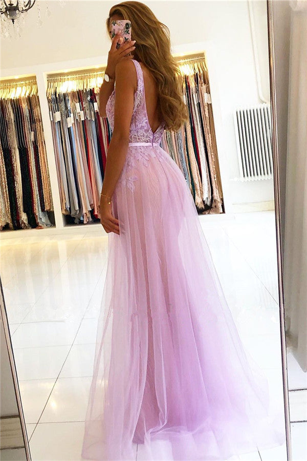 Ballbella offers beautiful Straps A-line Lace V-neck Evening Dresses Floor Length Party Gowns to fit your style,  body type &Elegant sense. Check out  selection and find the A-line Prom Party Gowns of your dreams!