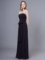 Stunning Black Jumpsuits Formal Evening Wedding Party Convertible Chiffon Long One Size Fits All Bridesmaid Dresses-Ballbella