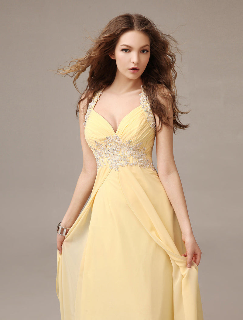 Net gown in White and Mustard color – Panache Haute Couture
