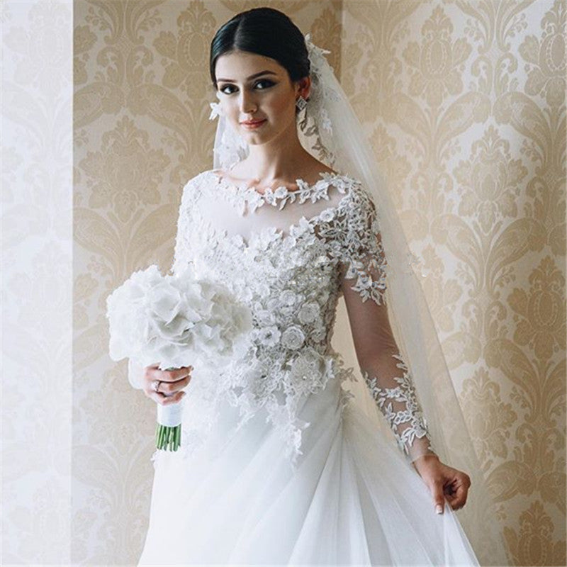 Ballbella custom made this court train wedding dress, princess wedding dress in high quality at factory price, offer extra discount and make you the most beautiful one in the party.