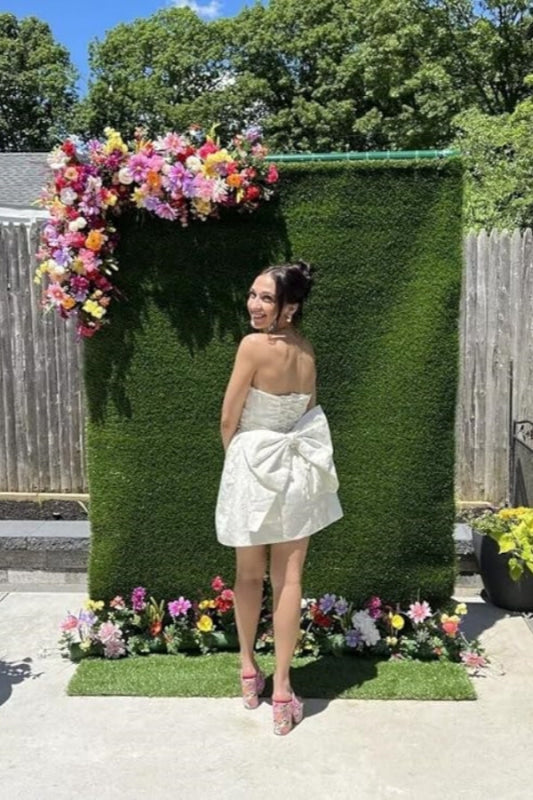 satin floral jacquard mini dress Stunning Sleeveless Ruched Satin Floral Jacquard Mini Homecoming Dress with Bow