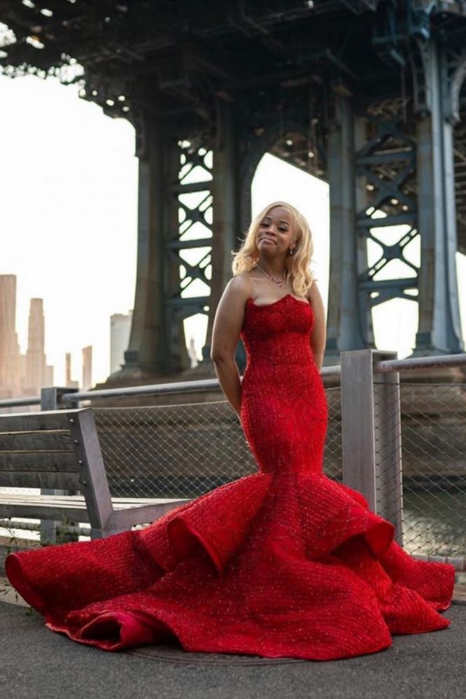 Sweetheart Mermaid Evening Prom Party Gowns Sleeveless-Ballbella