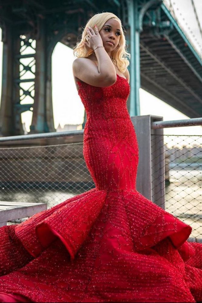 Sweetheart Mermaid Evening Prom Party Gowns Sleeveless-Ballbella