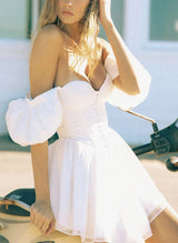 Sweetheart Sleeveless Short/Mini Chiffon Homecoming Dresses-Ballbella