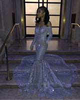 Looking for Prom Dresses, Evening Dresses in Sequined,  Mermaid style,  and Gorgeous Beading work? Ballbella has all covered on this elegant Sweetheart Strapless Sequins Long Train Mermaid Prom Dresses with Sleeves.