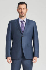 Three Flap Pockets Navy Blue Two Buttons Superior Mens Suits for Formal-Ballbella