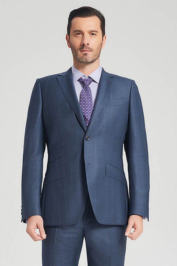 Three Flap Pockets Navy Blue Two Buttons Superior Mens Suits for Formal-Ballbella