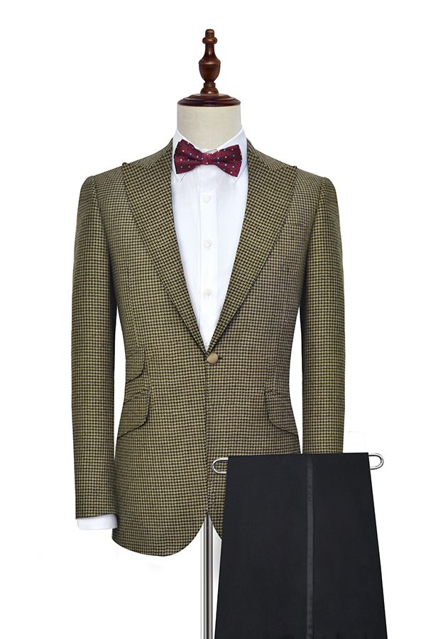 Three Pockets with Flaps Aureate Mens Suits Peak Lapel Suits for Formal-Ballbella