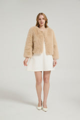 Timeless Faux Fur Long Sleeves Short Jacket Winter Wedding Shawl-Ballbella