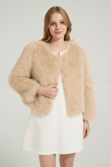 Timeless Faux Fur Long Sleeves Short Jacket Winter Wedding Shawl-Ballbella