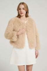 Timeless Faux Fur Long Sleeves Short Jacket Winter Wedding Shawl-Ballbella