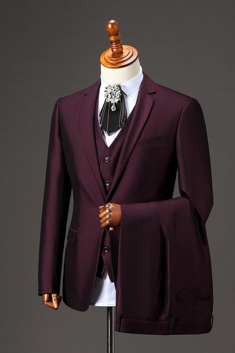Top-Selling Men’s Business-Casual Groom’s Suit with Single Slit, Flat Collar, and Single-Breasted Closure-Ballbella