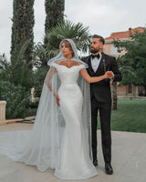 Ballbella.com supplies you Trendy Off-the-shoulder White Mermaid Blet Wedding Dresses online at an affordable price from Sequined to Mermaid Floor-length skirts. Shop for Amazing wedding collections for your big day.