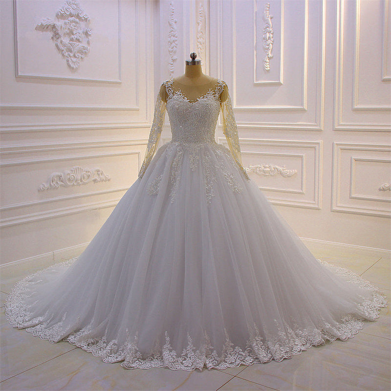 Ballbella custom made you this Trendy Sweetheart Long Sleevess Ivory Ball Gown Wedding Dress comes in all sizes and colors. Welcome to pick the most fabulous style today, extra coupons to save a lot.