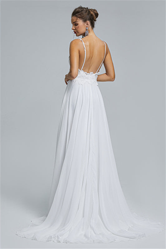 Tulle A-line Sheer Straps Sweetheart Applique Floor-length Sleeveless Wedding Dress Cover-Ballbella
