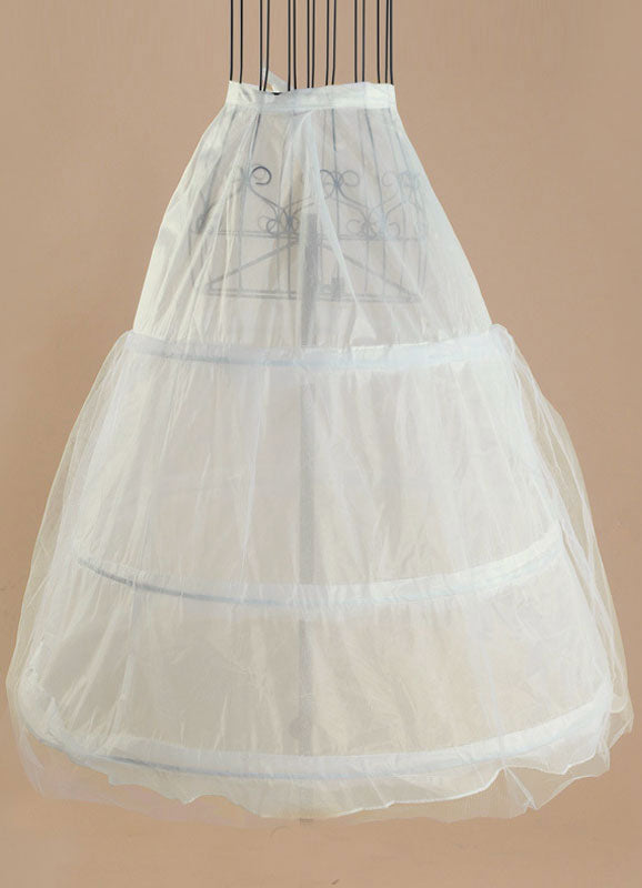 Tulle Ivory A Line Layer 3 Hoop Wedding Petticoat-Ballbella