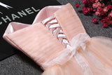 Tulle Ruffles Pink Homecoming Dress Sweetheart Short Hoco Dress-Ballbella