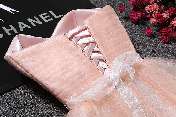 Tulle Ruffles Pink Homecoming Dress Sweetheart Short Hoco Dress-Ballbella