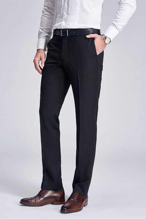 Unique Silk Peak Lapel Black Mens Suits for Wedding One Button Stripes Wedding Tuxedo-Ballbella