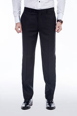 Unique Silk Peak Lapel Two Buttons Solid Black Wedding Suits for Men-Ballbella