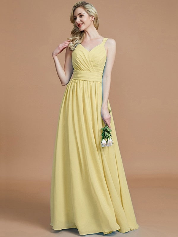 V-Neck Elegant Chiffon Sleeveless Bridesmaid Dresses Ballbella V-Neck Elegant Chiffon Sleeveless Bridesmaid Dresses Ballbella