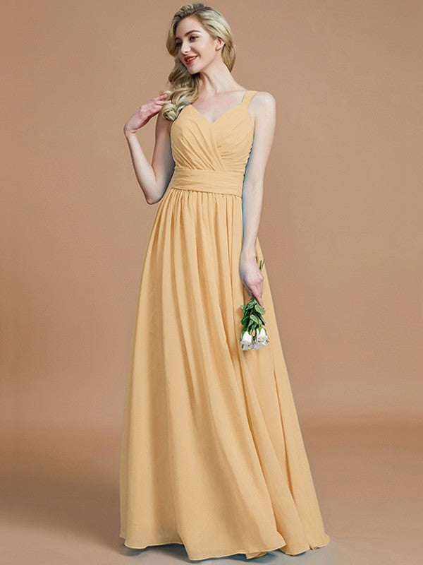V-Neck Elegant Chiffon Sleeveless Bridesmaid Dresses Ballbella V-Neck Elegant Chiffon Sleeveless Bridesmaid Dresses Ballbella