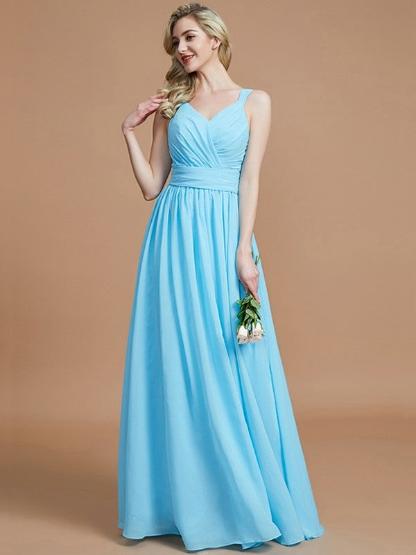 V-Neck Elegant Chiffon Sleeveless Bridesmaid Dresses V-Neck Elegant Chiffon Sleeveless Bridesmaid Dresses