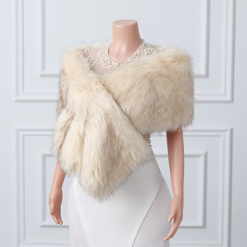 V-neck Rectangular scarf shawl Winter Wedding Wraps-Ballbella