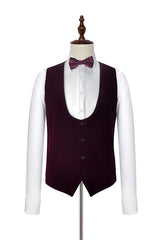 This Velvet Shawl Collar White Wedding Tuxedos, Three Piece Wedding Suits with Burgundy Vest at Ballbella comes in all sizes for prom, wedding and business. Shop an amazing selection of Shawl Lapel Single Breasted White mens suits in cheap price.